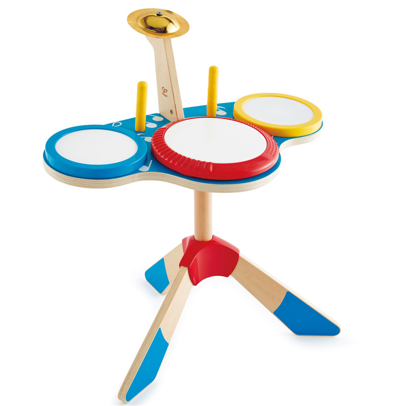 Drum hape dan set cymbal | Balita Drum Kayu dan Alat Musik Cymbal Diatur dengan Dua Tongkat Drum