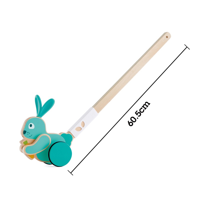 Hape Bunny Push Pal | Kayu Push-sepanjang Kelinci, Bayi Walker Push Toy