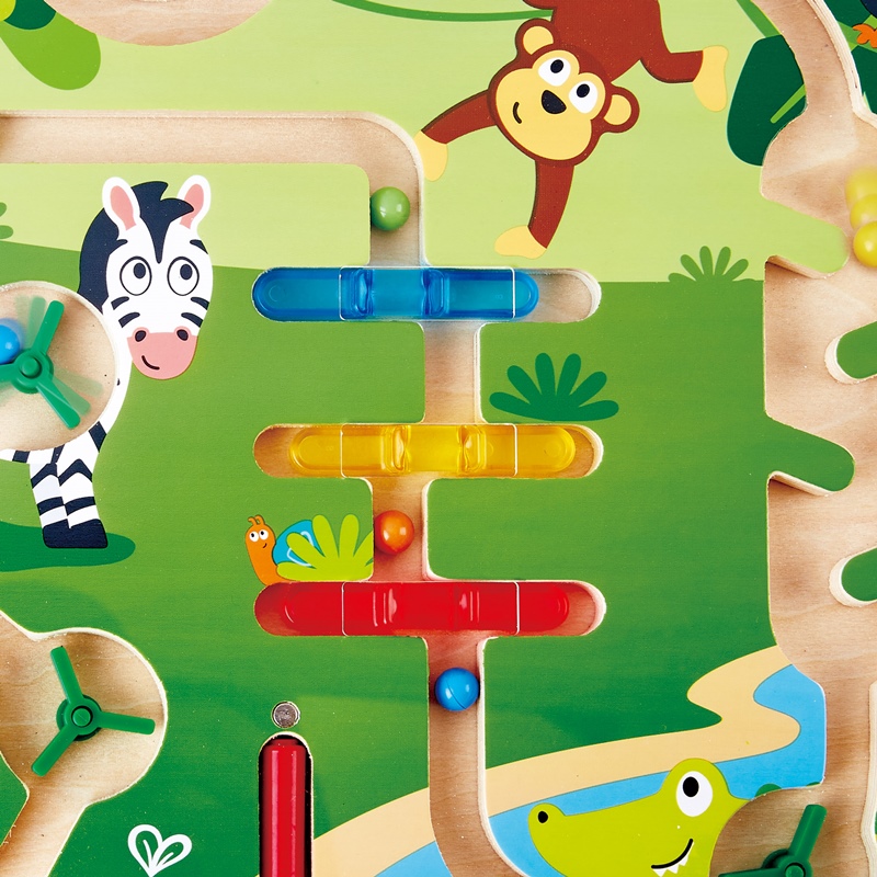 Hape Jungle Maze | Magnetic Kayu Jungle Animal Tema Teka-teki Mainan Travel Untuk Anak-anak