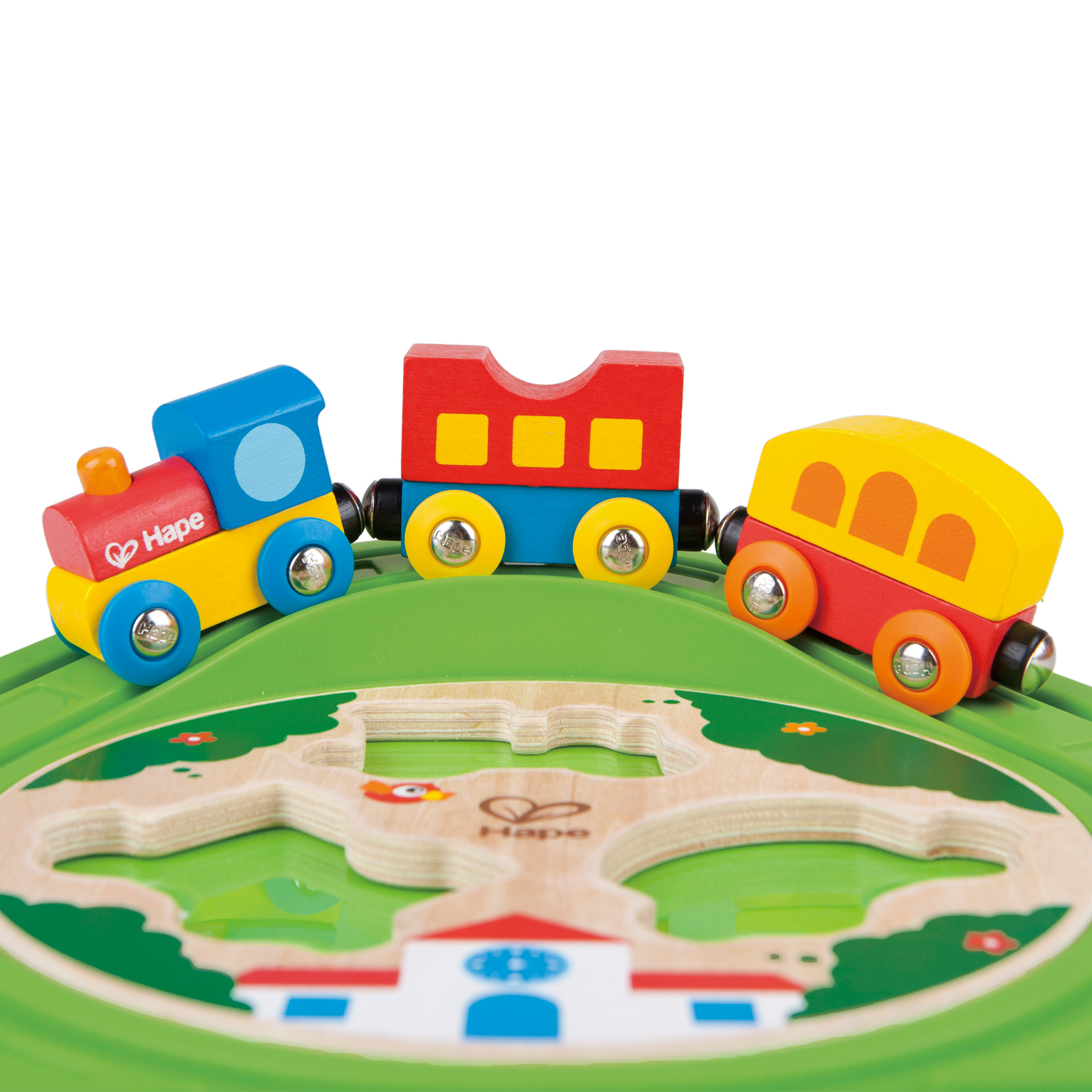 Puzzle Jalur Kereta Hape | Set Trek Kereta Kayu 2-In-1 yang Kompatibel, Kereta Api Warna-warni, dan Mainan Puzzle Untuk Balita