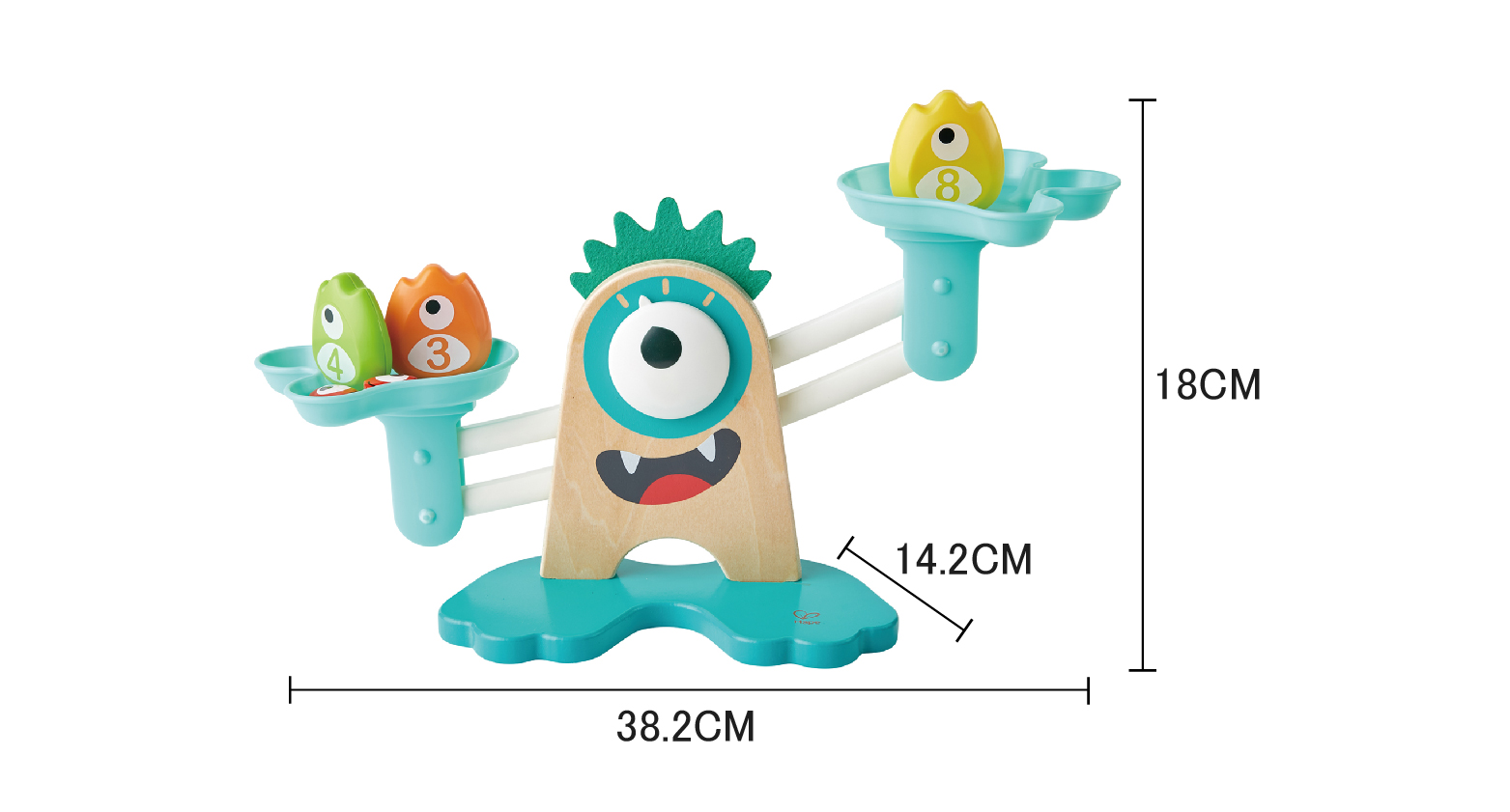 Skala Matematika Hape Monster | 22-Piece Kayu Menghitung, Menyeimbangkan, Mengukur Berat Mainan Playset Untuk Anak-Anak Prasekolah