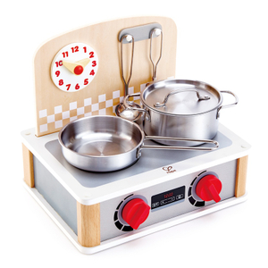 HAPE 2-in-1 Kitchen & Grill Set | Berpura-pura bermain peran realistis bermain memasak mainan playset untuk anak-anak
