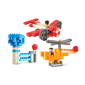 Bandara Hape PolyM City | 142 Piece Building Brick Airport Toy Set dengan Figurines & Accessories