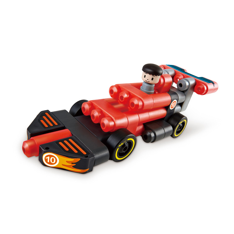 Mobil Balap Hape PolyM | 31 Piece Building Brick Racecar Toy Set dengan Patung-patung & Aksesoris