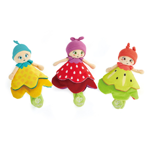 Hape Flowerini | mainan boneka bayi berwarna-warni dengan lonceng tinkling, mainan lembut multi-materi untuk bayi 0+ bulan ke atas