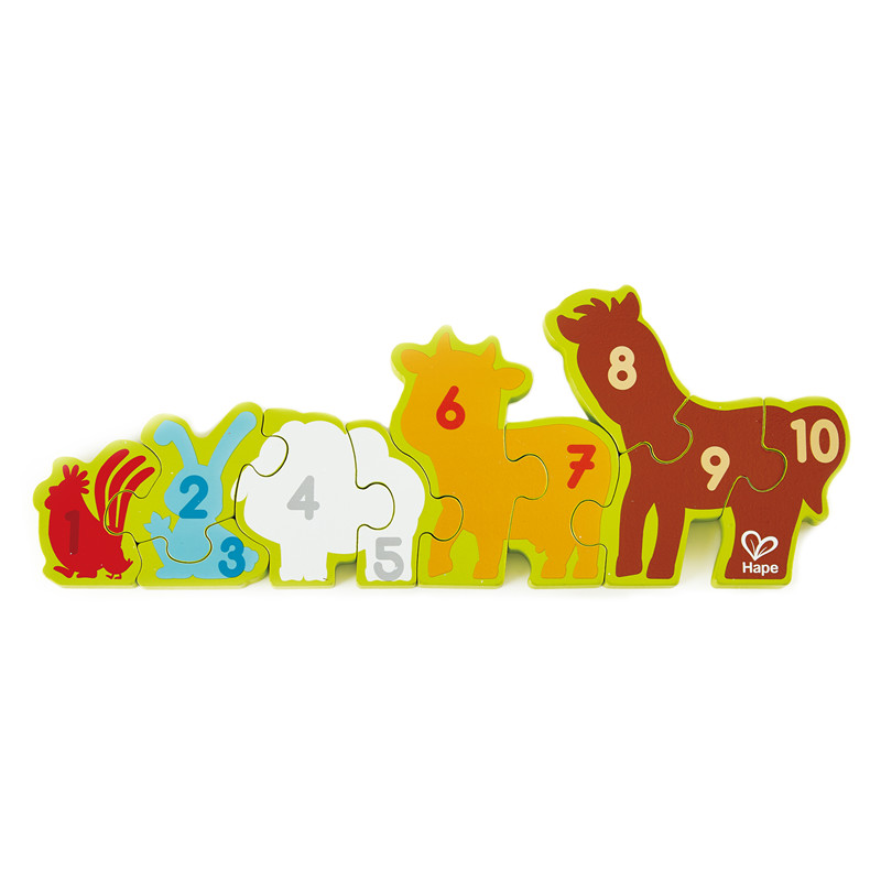 Angka Hape u0026amp; Puzzle Hewan Ternak |Game Jigsaw Kayu Dua Sisi Untuk Anak-Anak