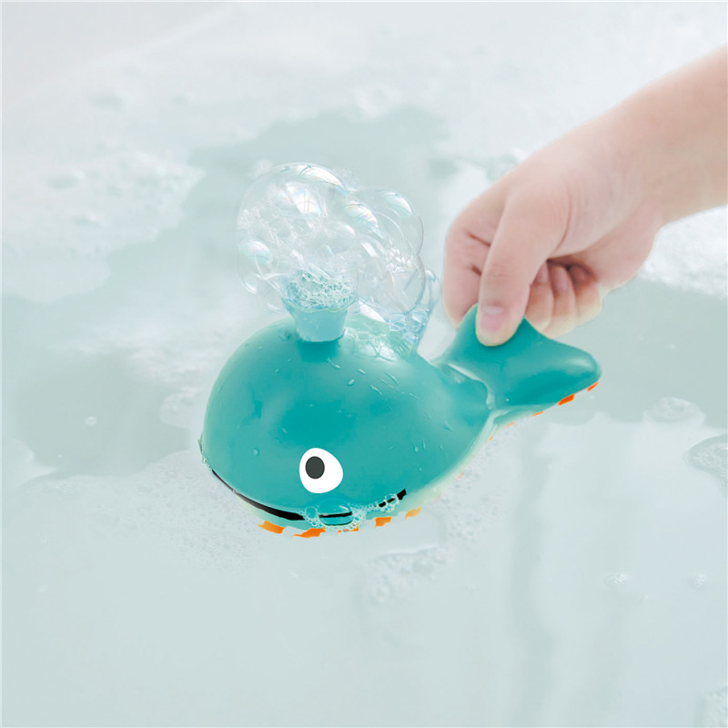 Hape Bubble Blowing Whale | Mainan bayi menyemprotkan untuk bermain waktu mandi, biru