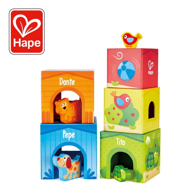 Menara Persahabatan Hape | Pepe & Friends Colorful Stackable Karton Kotak Anak-anak Bermain Set, 9-Piece