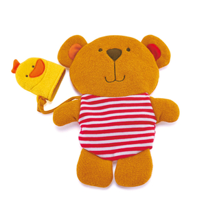 Hape teddy dan bebek mandi mitt set | Mandi Ramah Kulit Lembut atau Mandi Mandi Mitt