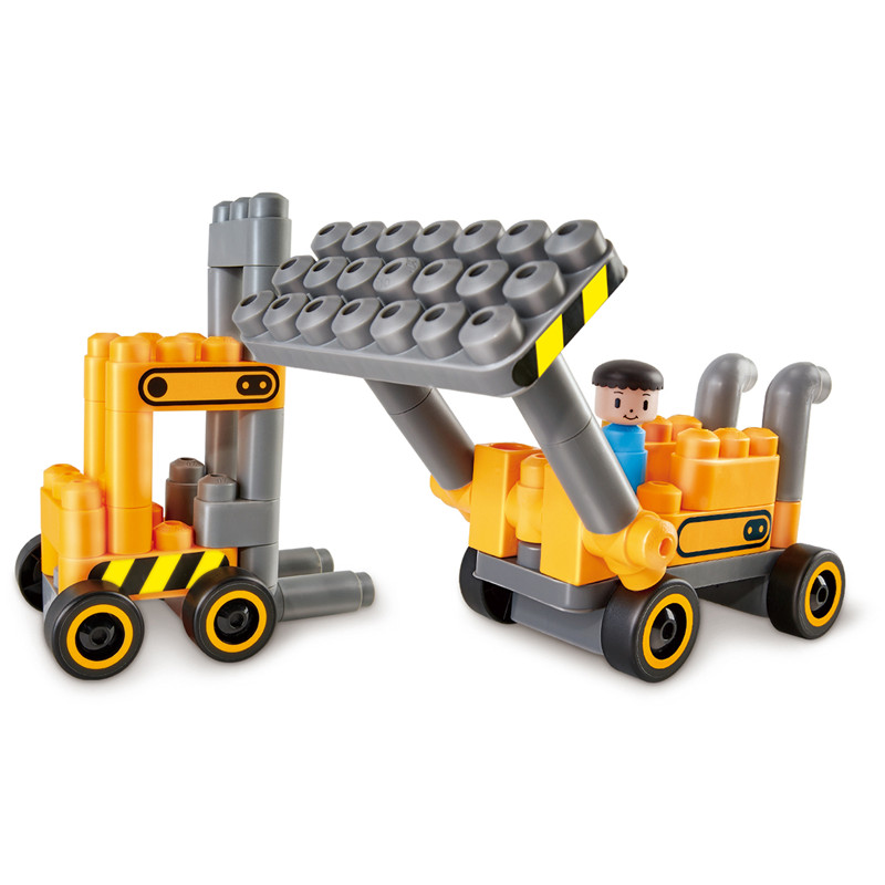 Situs Konstruksi Hape PolyM | 43 Piece Building Brick Forklift Bulldozer Toy Set dengan Figurines & Accessories